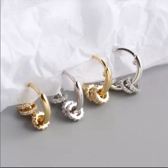 #35 Sterling Silver or Gold Circle Hoop Earrings - Picture 11 of 11